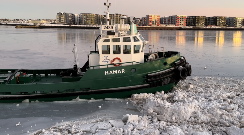 Vetrarhörkur í höfninni